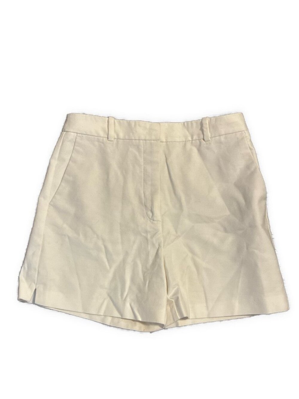 Zara White High Rise Tailored Shorts Side Slit Women’s Size Small